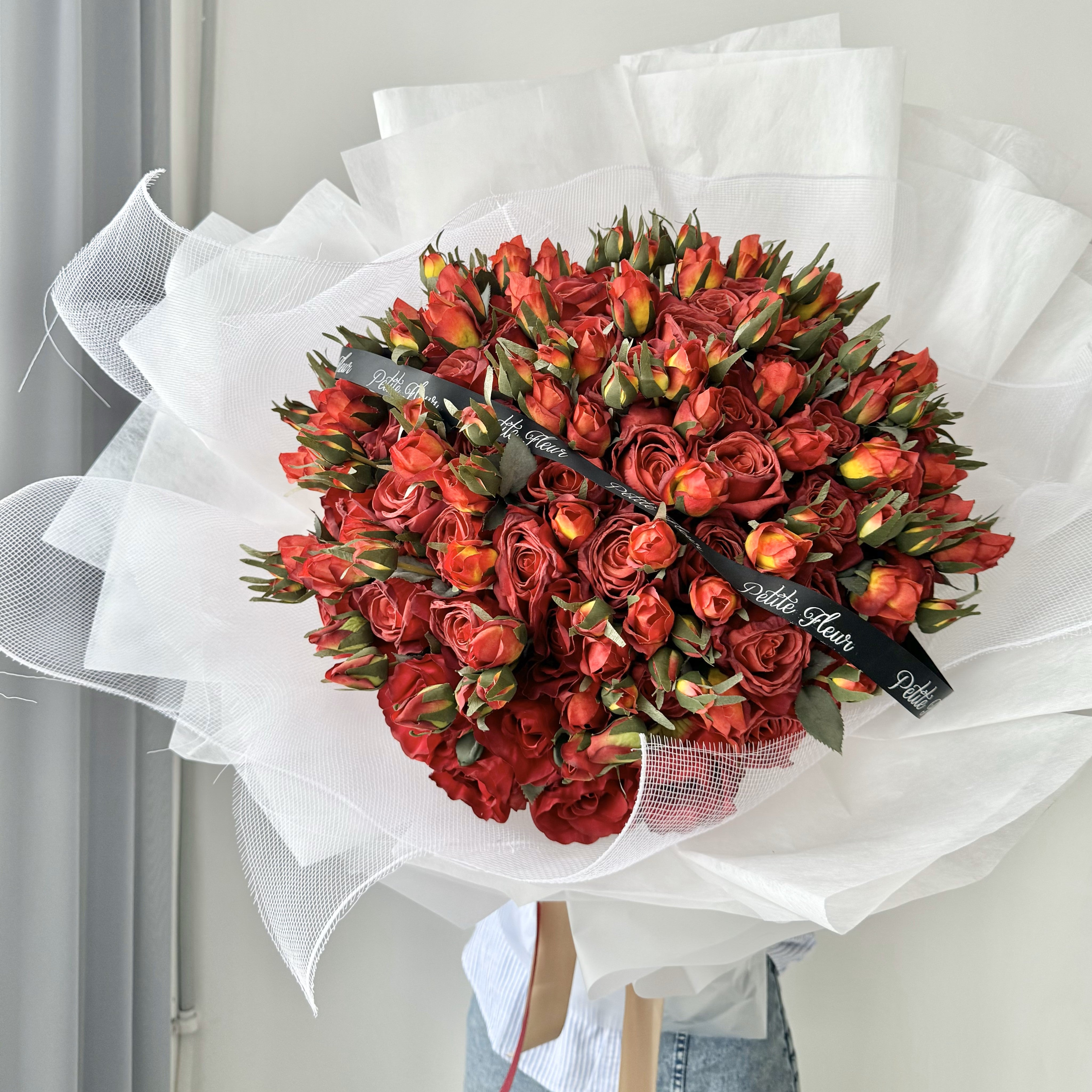 60 Artificial Red Roses Bouquet