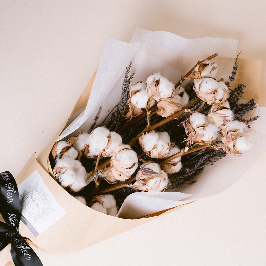 Cotton And Lavender Bouquet