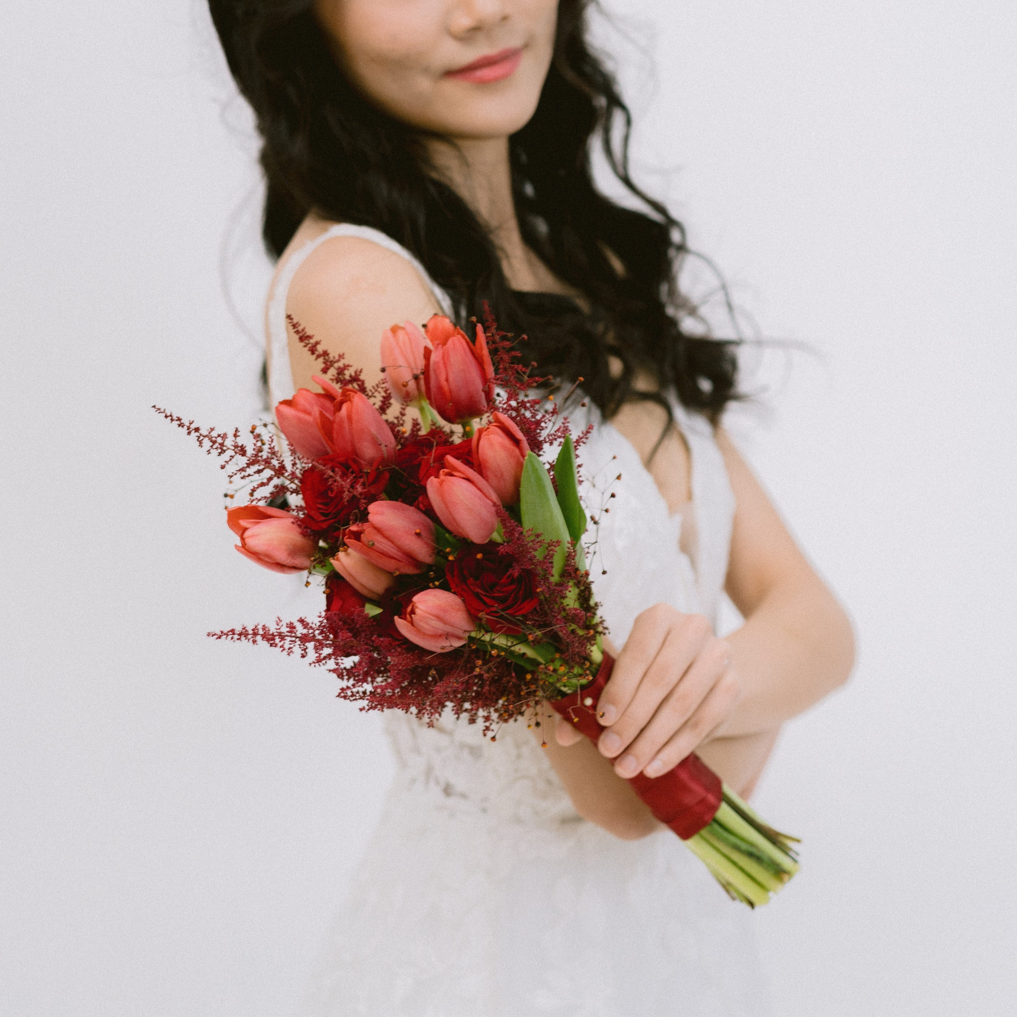 Red Tulip Bridal Bouquet