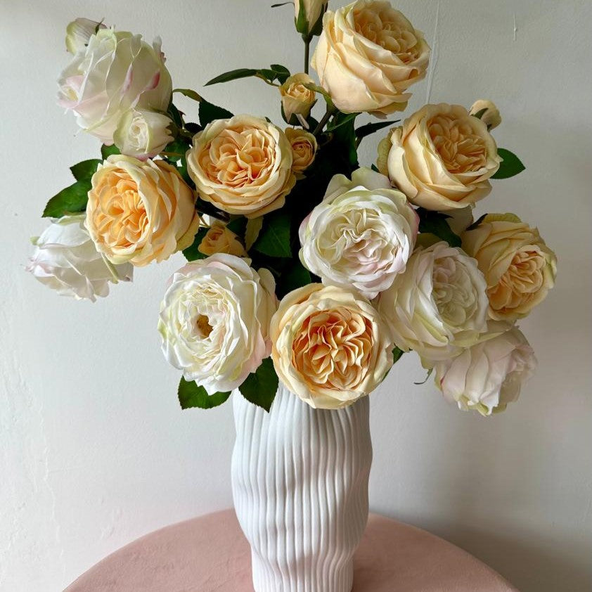 Artificial Garden Roses Vase Arrangement