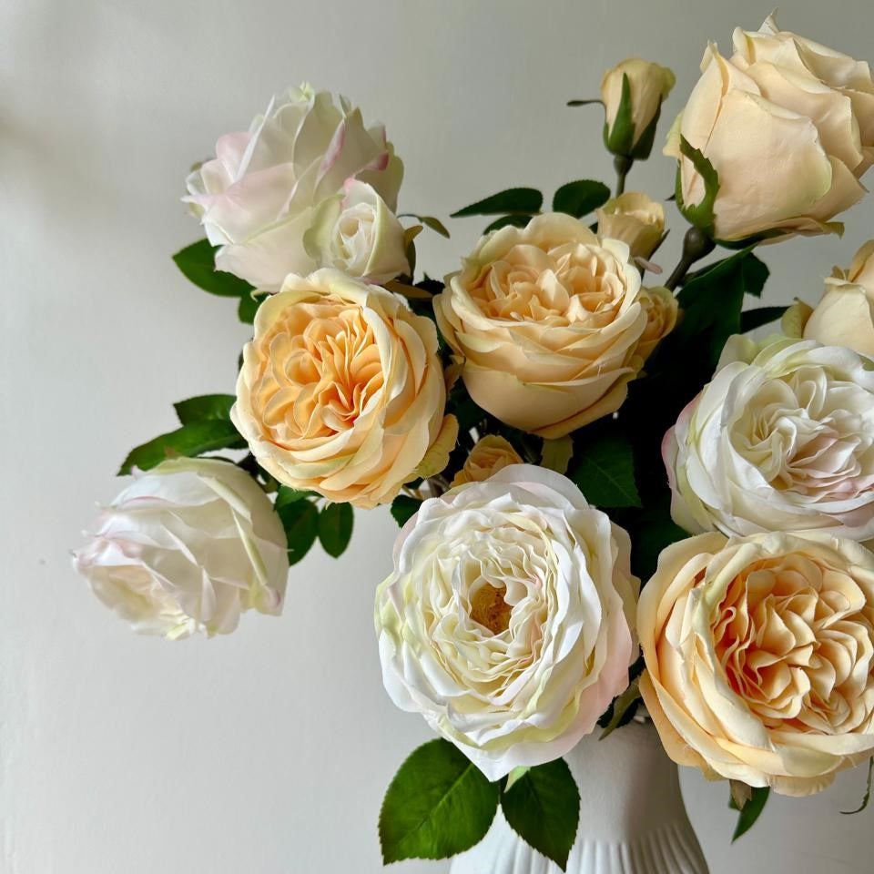 Artificial Garden Roses Vase Arrangement