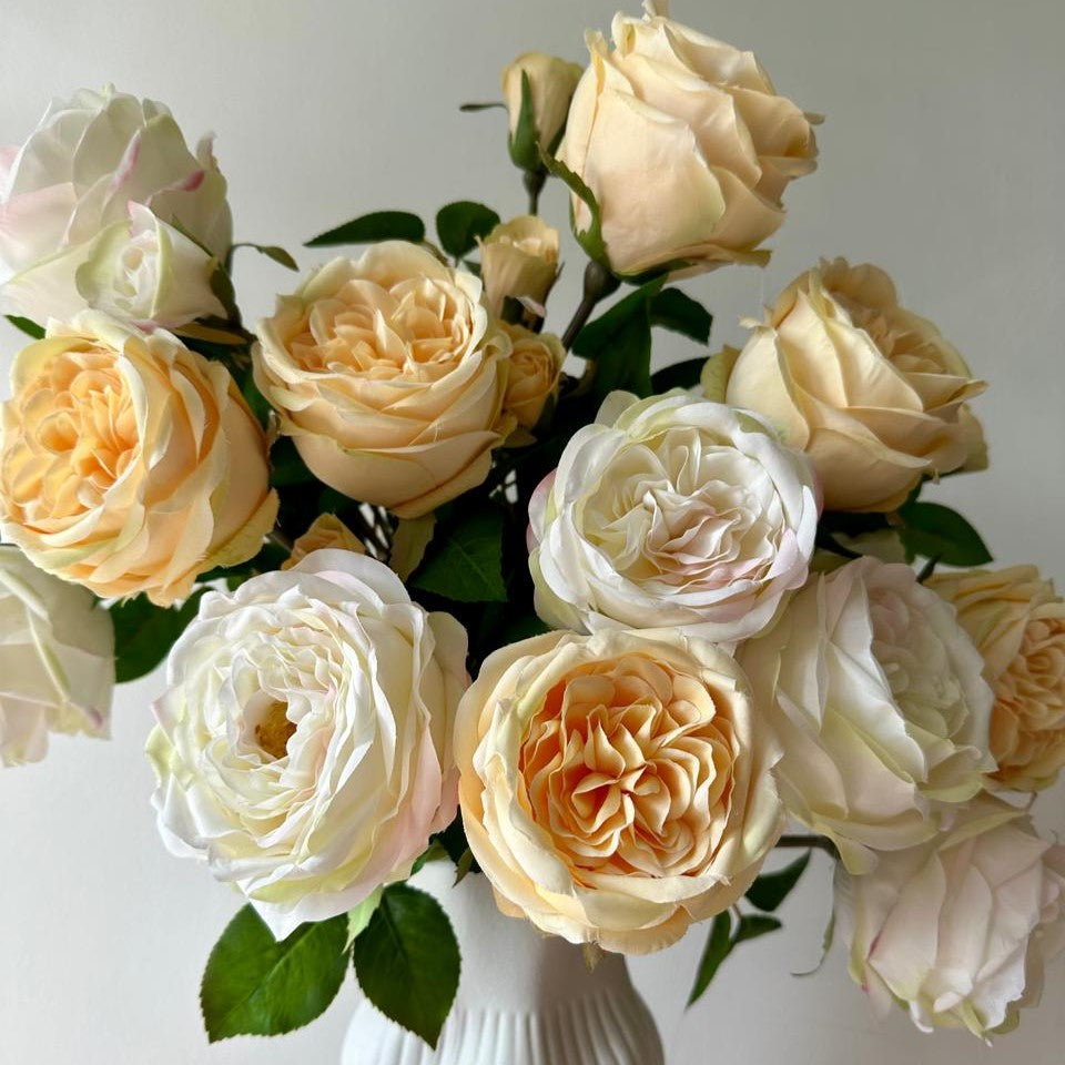 Artificial Garden Roses Vase Arrangement