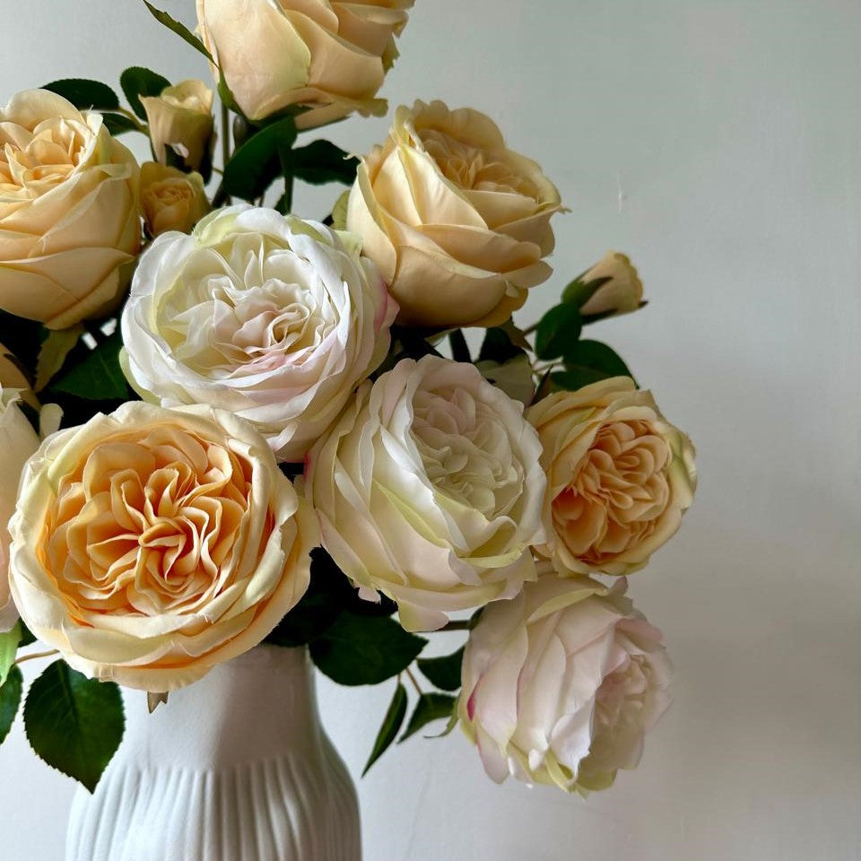 Artificial Garden Roses Vase Arrangement