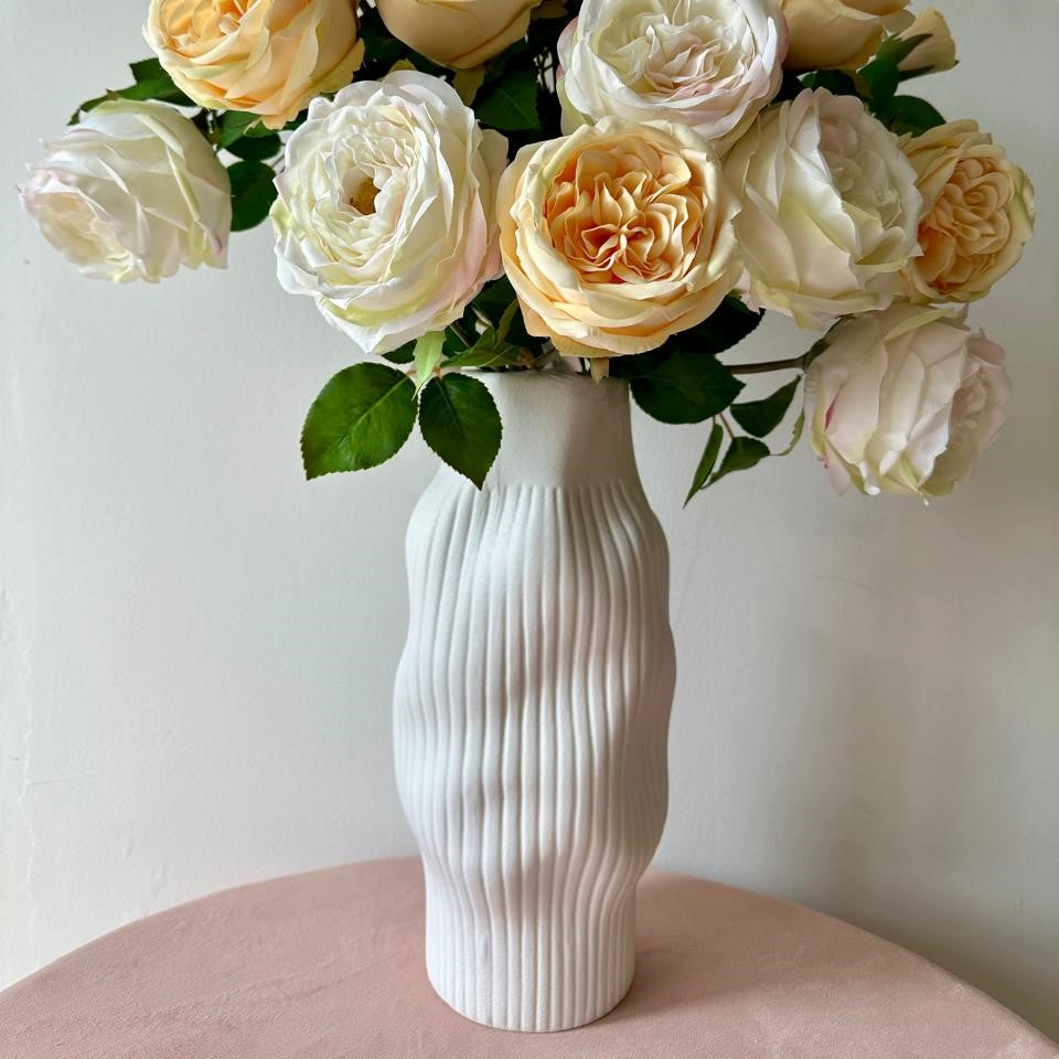 Artificial Garden Roses Vase Arrangement