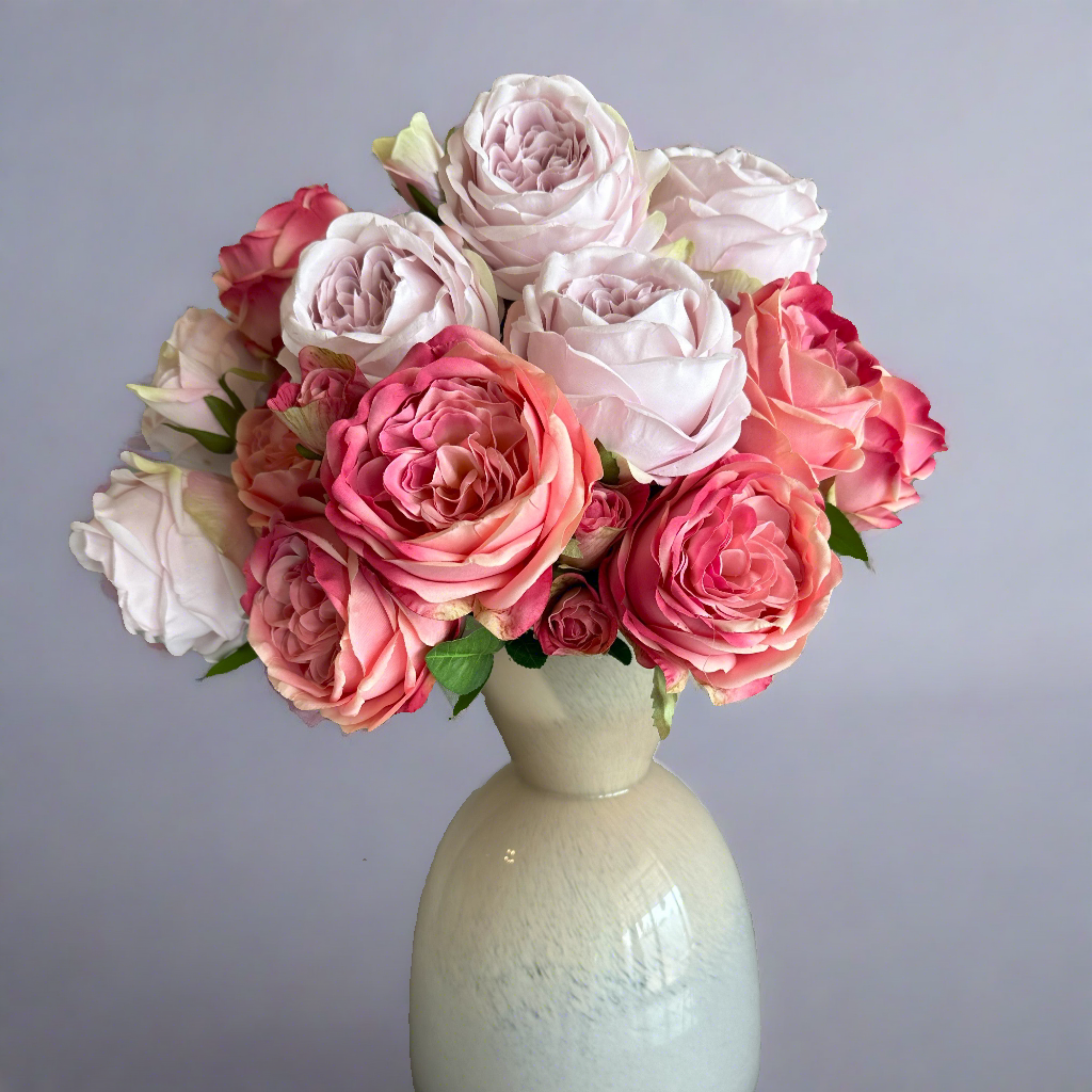 Artificial Garden Roses Vase Arrangement